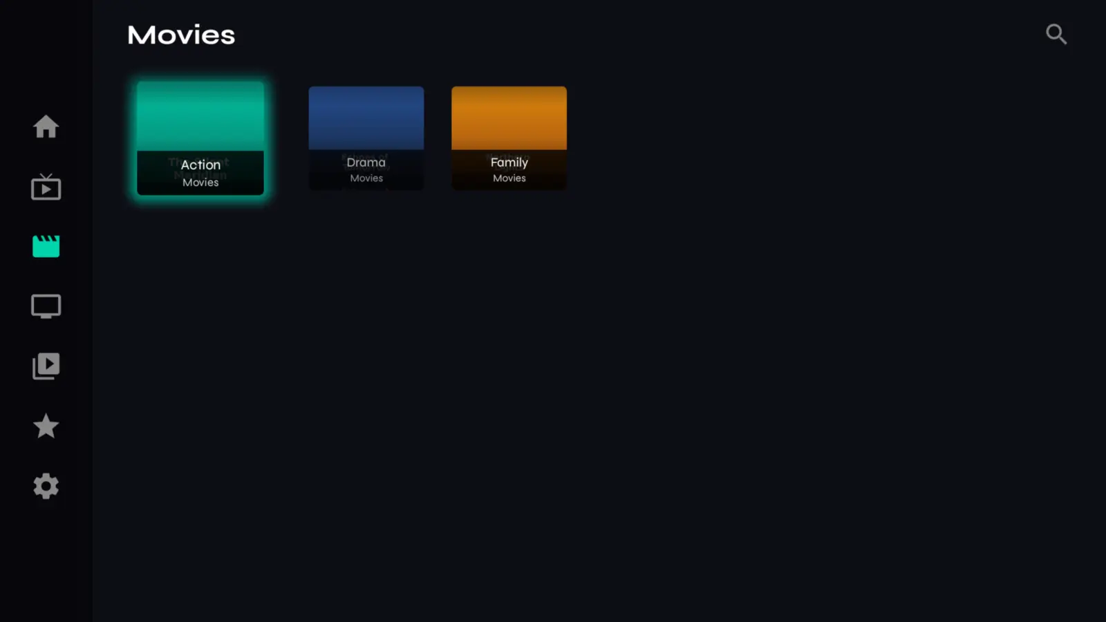 Velo Library on Android TV with continue watching and saved rows